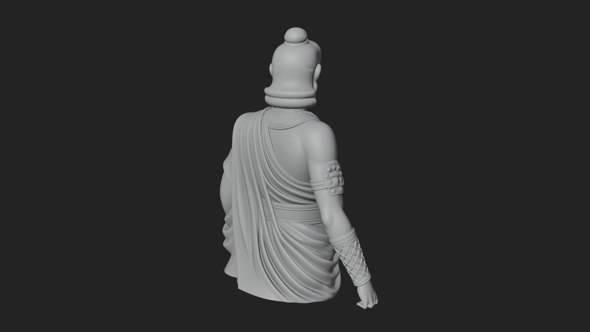 Draped Indian Prince Bust Design 2 3D Print Model 3D Model
