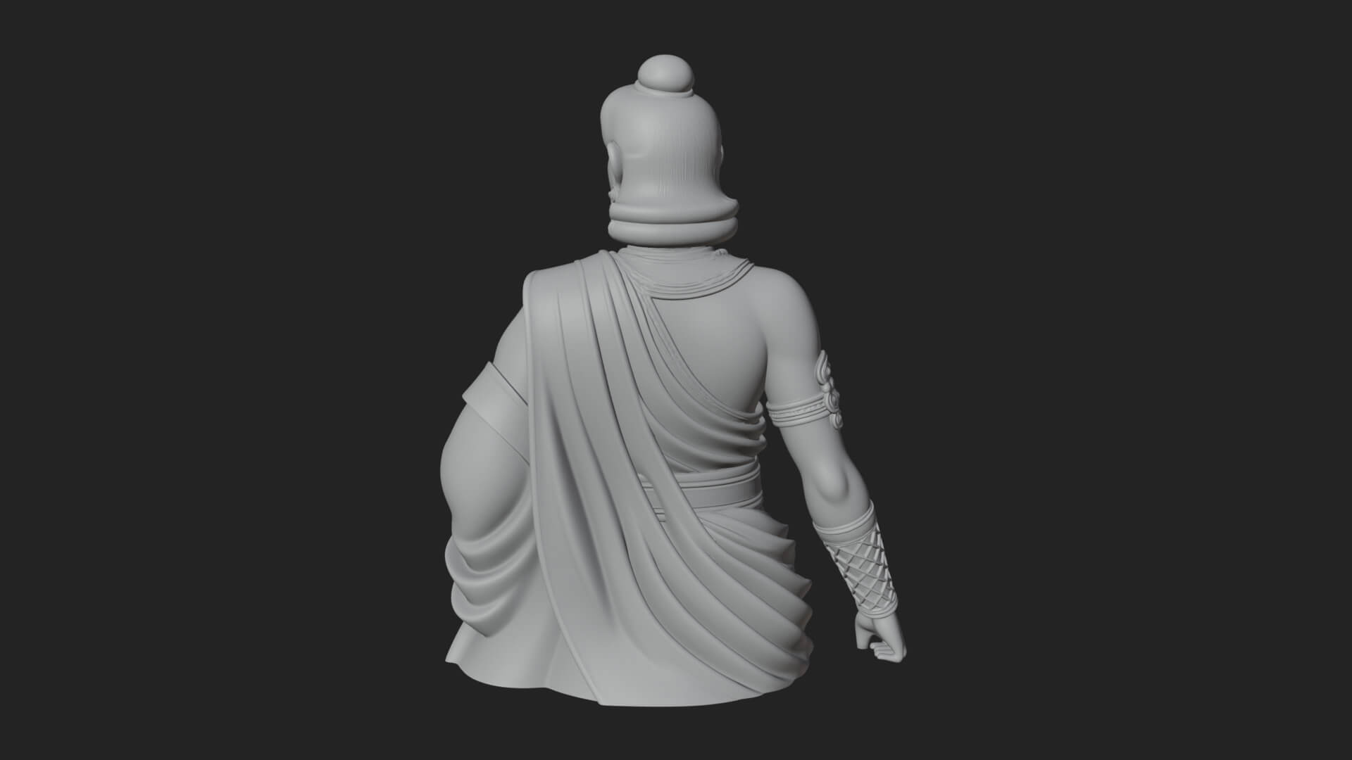 Draped Indian Prince Bust Design 2 3D Print Model 3D Model