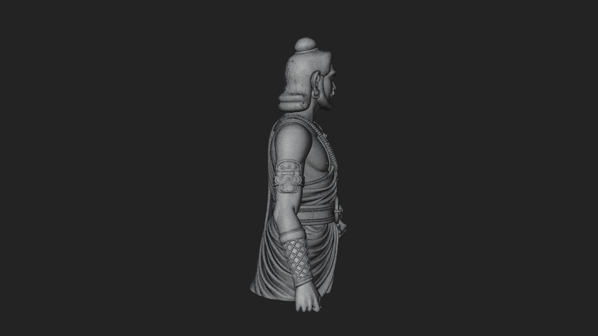 Draped Indian Prince Bust Design 2 3D Print Model 3D Model