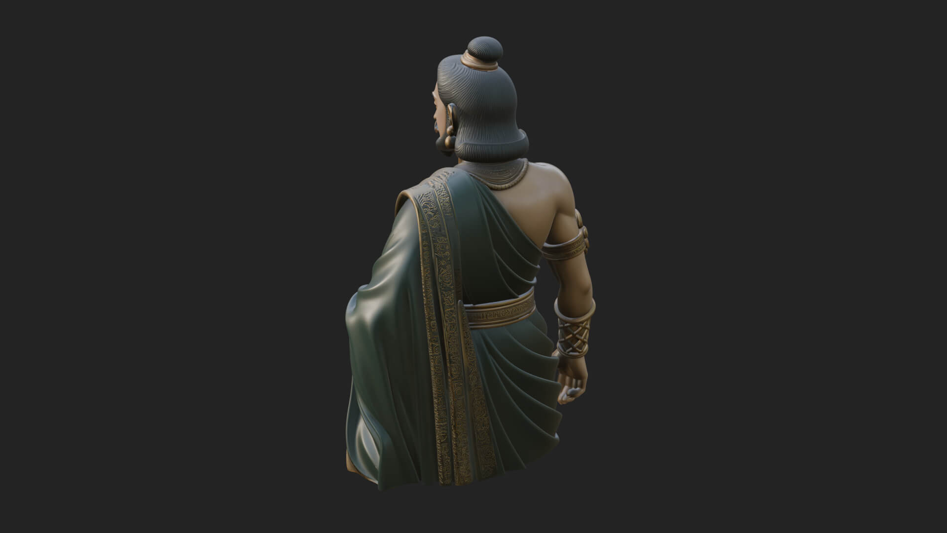 Draped Indian Prince Bust Design 3 3D Print Model 3D Model