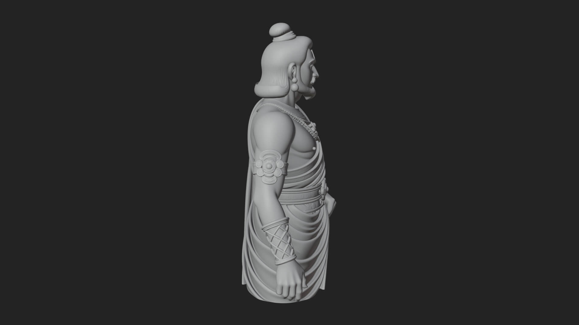 Draped Indian Prince Bust Design 3 3D Print Model 3D Model