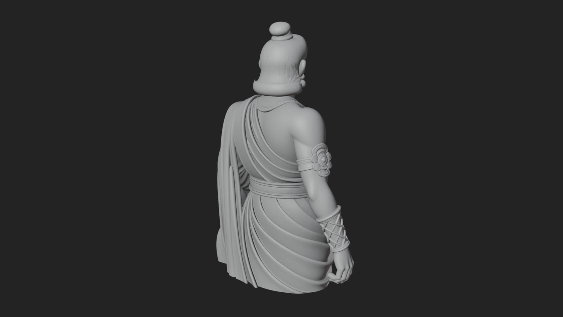 Draped Indian Prince Bust Design 3 3D Print Model 3D Model