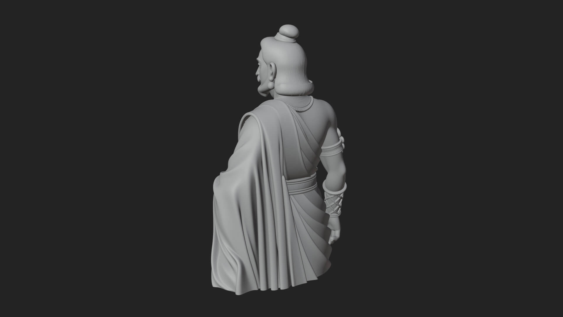 Draped Indian Prince Bust Design 3 3D Print Model 3D Model