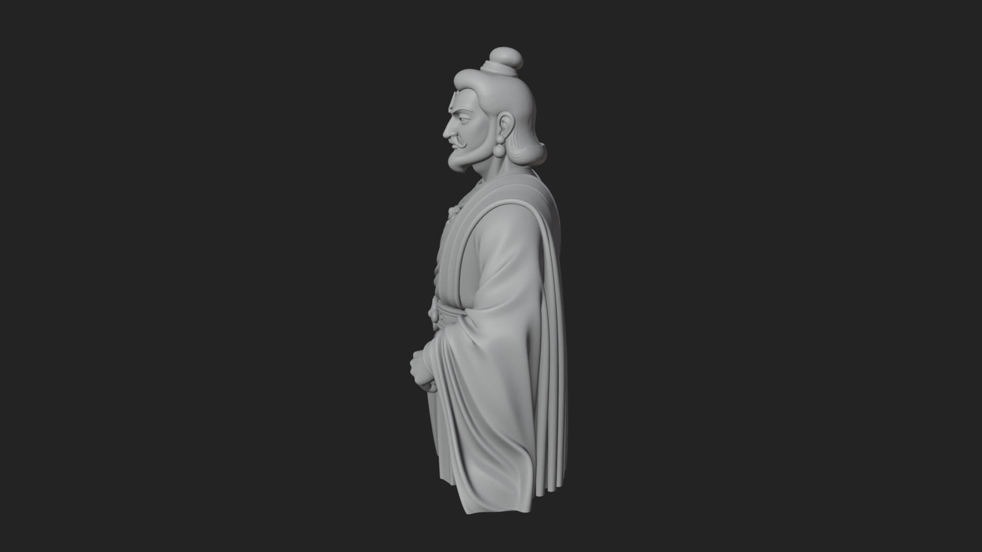 Draped Indian Prince Bust Design 3 3D Print Model 3D Model