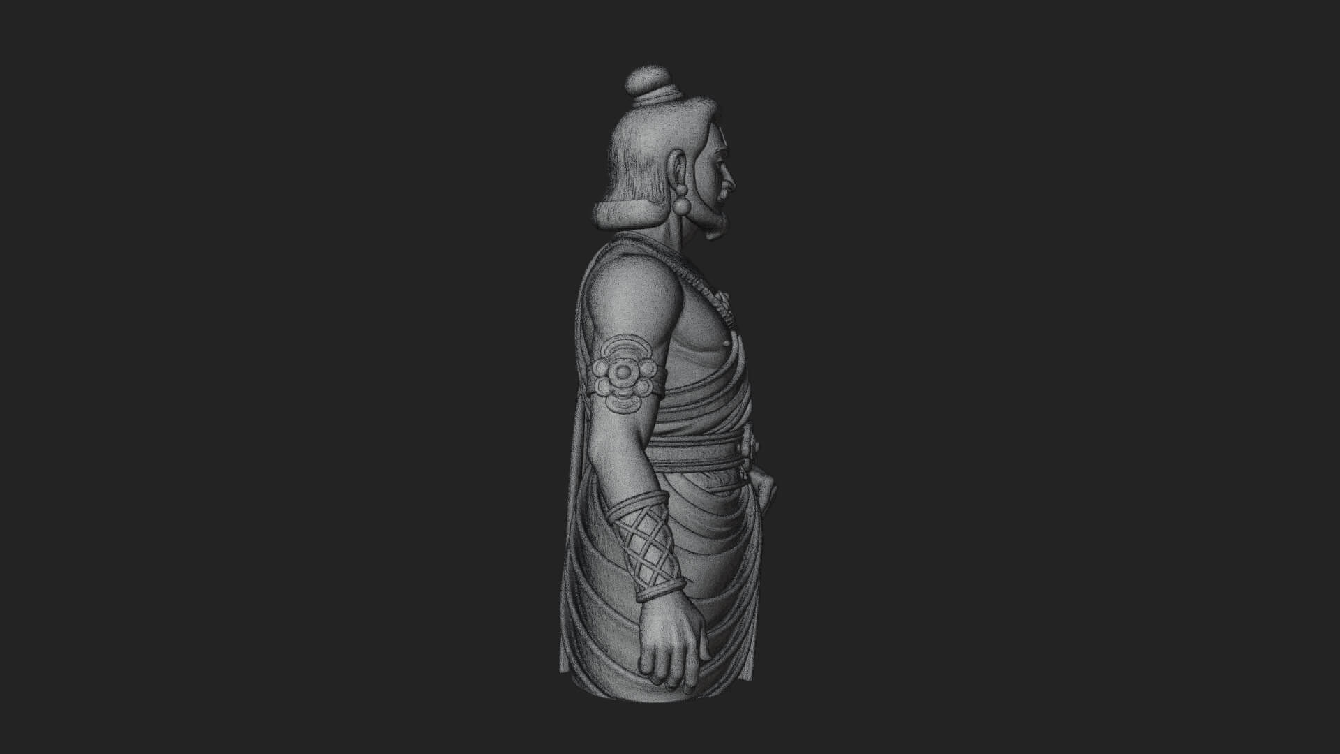 Draped Indian Prince Bust Design 3 3D Print Model 3D Model