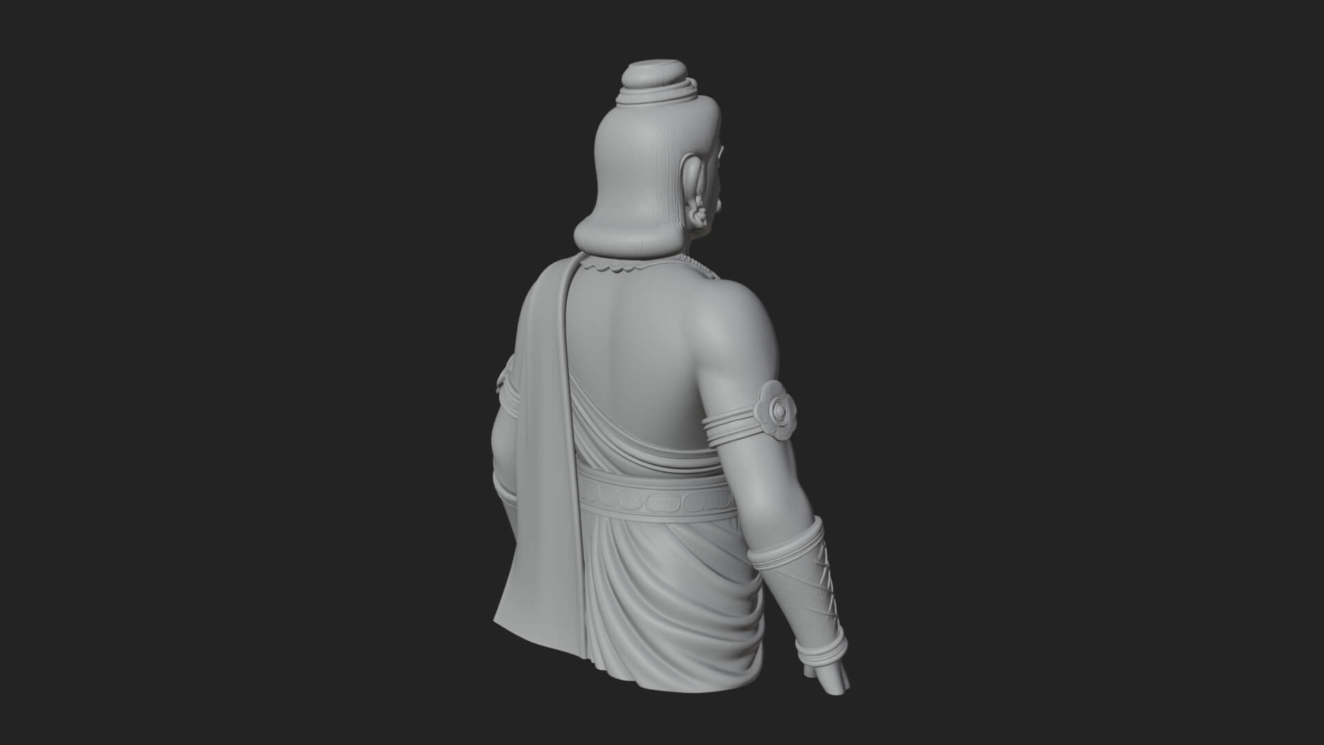 Draped Indian Prince Bust Design 4 3D Print Model 3D Model