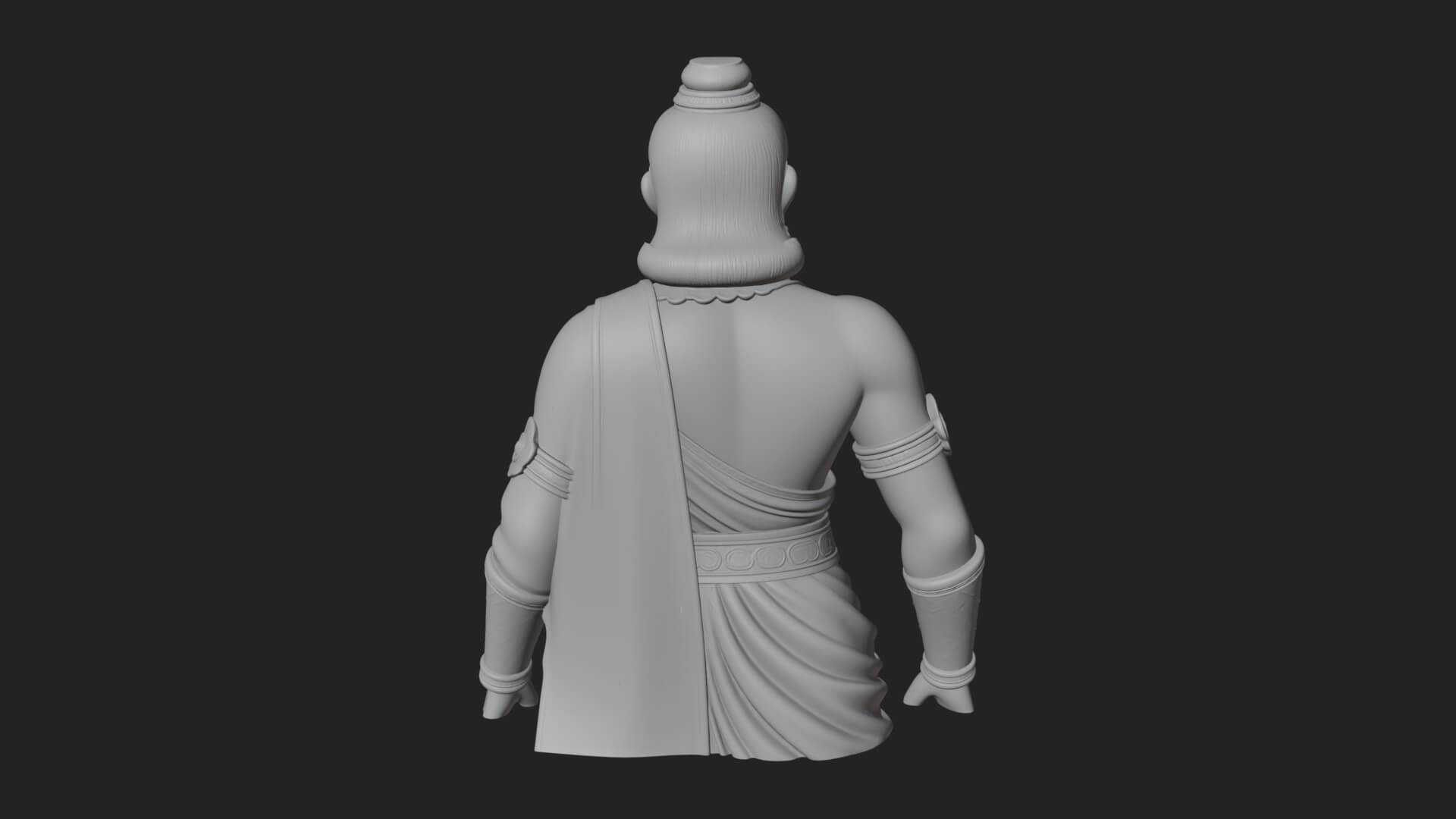 Draped Indian Prince Bust Design 4 3D Print Model 3D Model