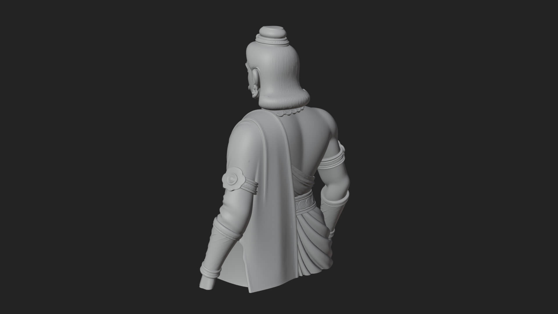 Draped Indian Prince Bust Design 4 3D Print Model 3D Model