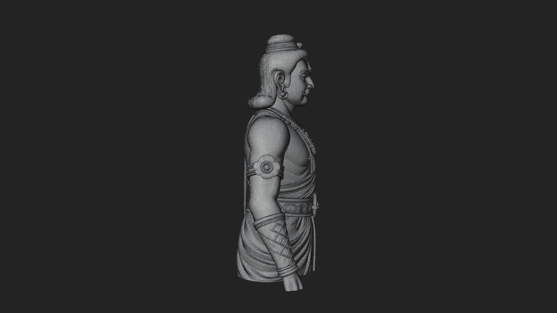 Draped Indian Prince Bust Design 4 3D Print Model 3D Model