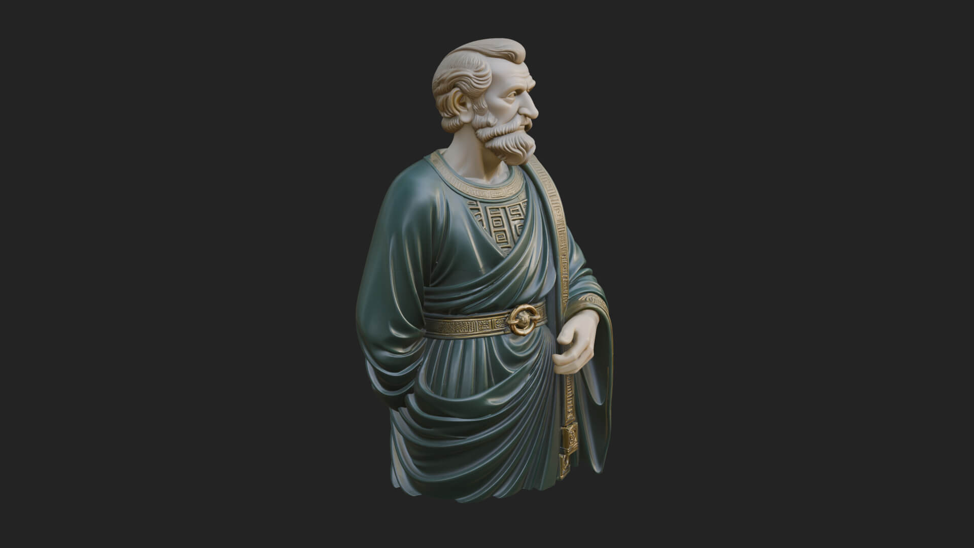 Draped Sage Elder Bust Design 1 3D Print Model 3D Model