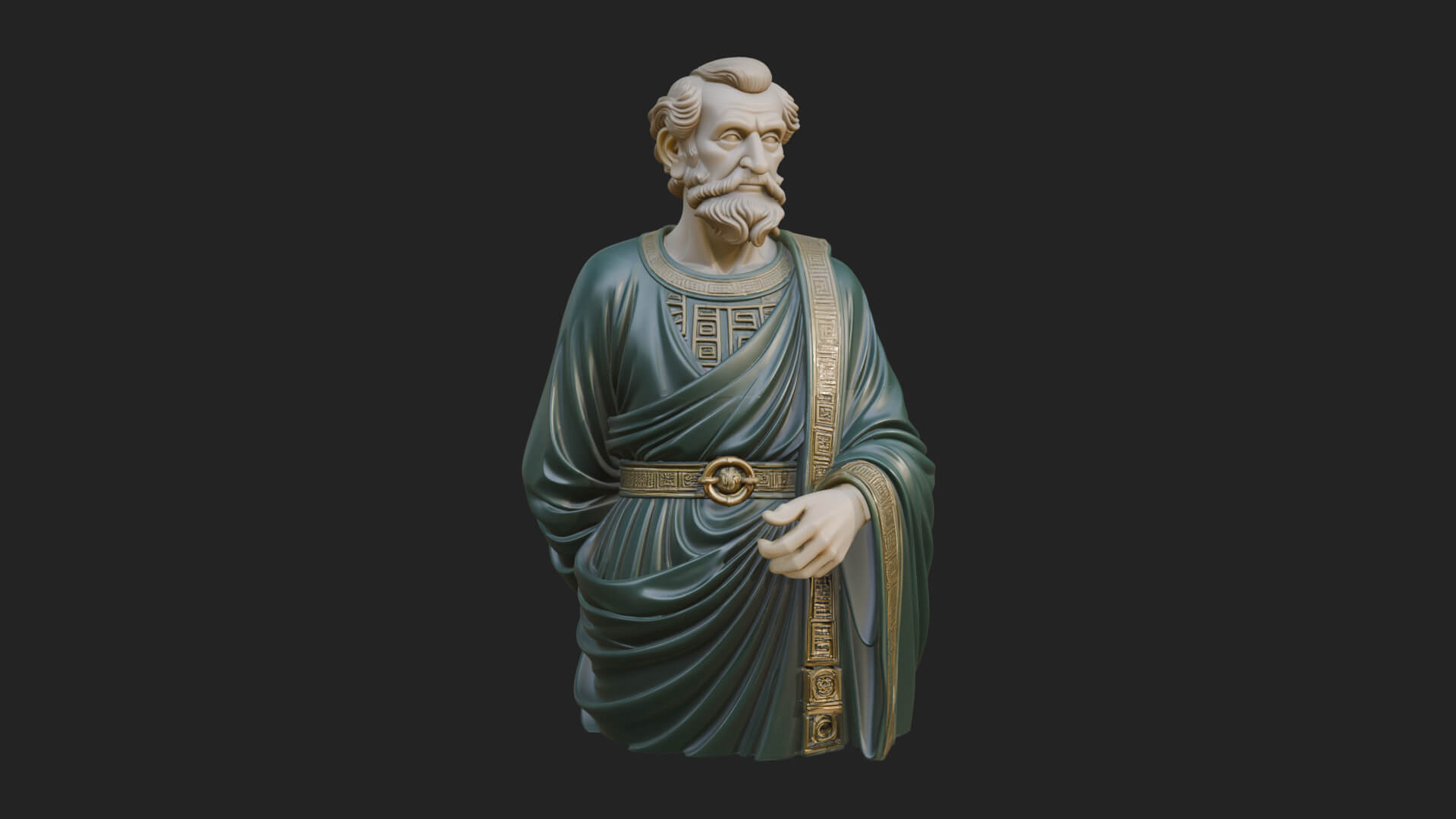 Draped Sage Elder Bust Design 1 3D Print Model 3D Model