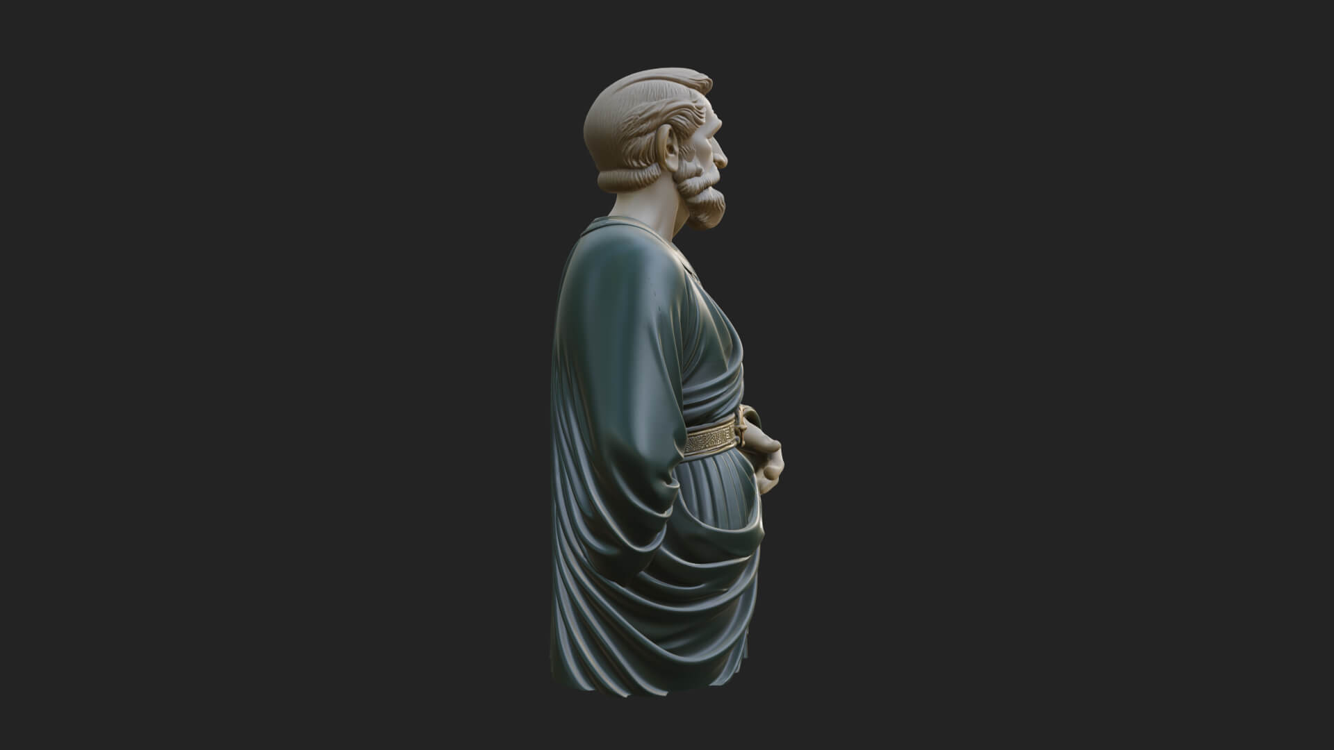 Draped Sage Elder Bust Design 1 3D Print Model 3D Model