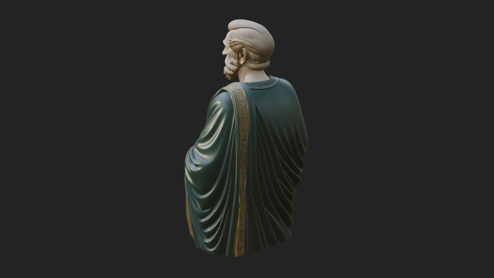 Draped Sage Elder Bust Design 1 3D Print Model 3D Model
