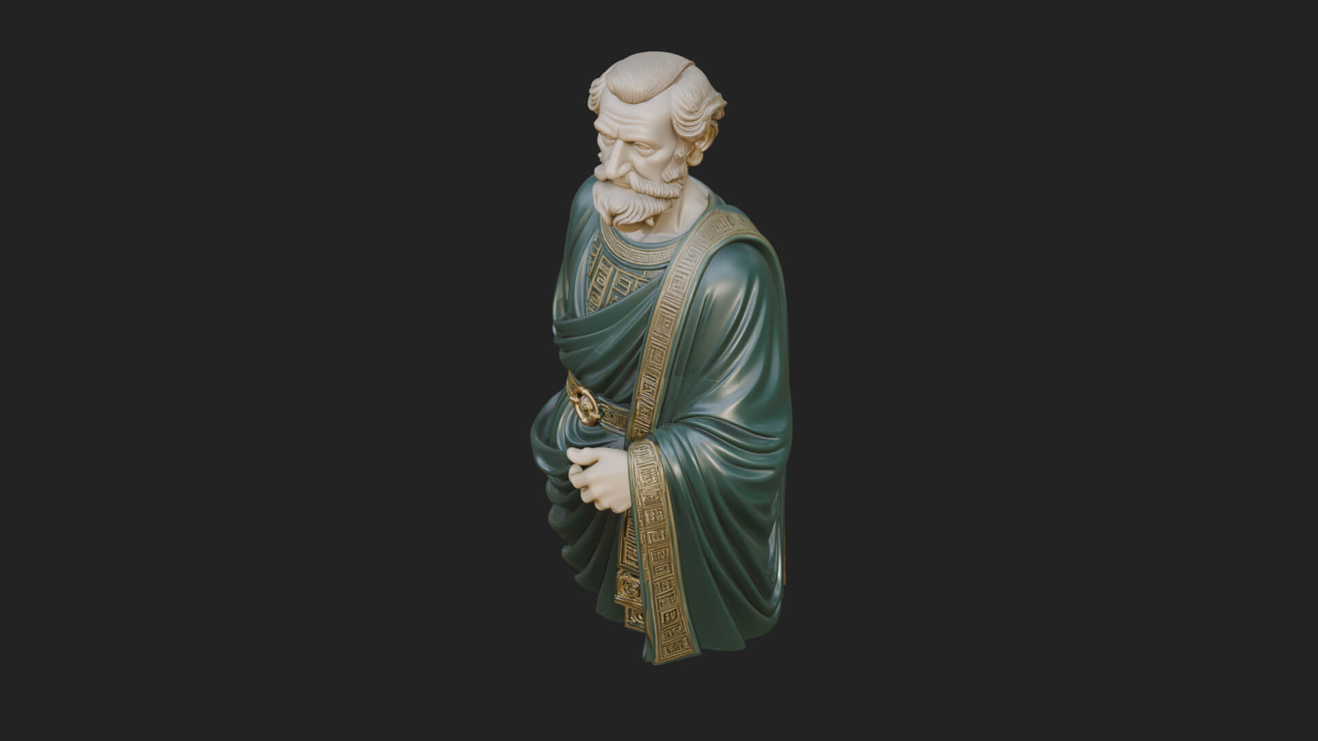 Draped Sage Elder Bust Design 1 3D Print Model 3D Model