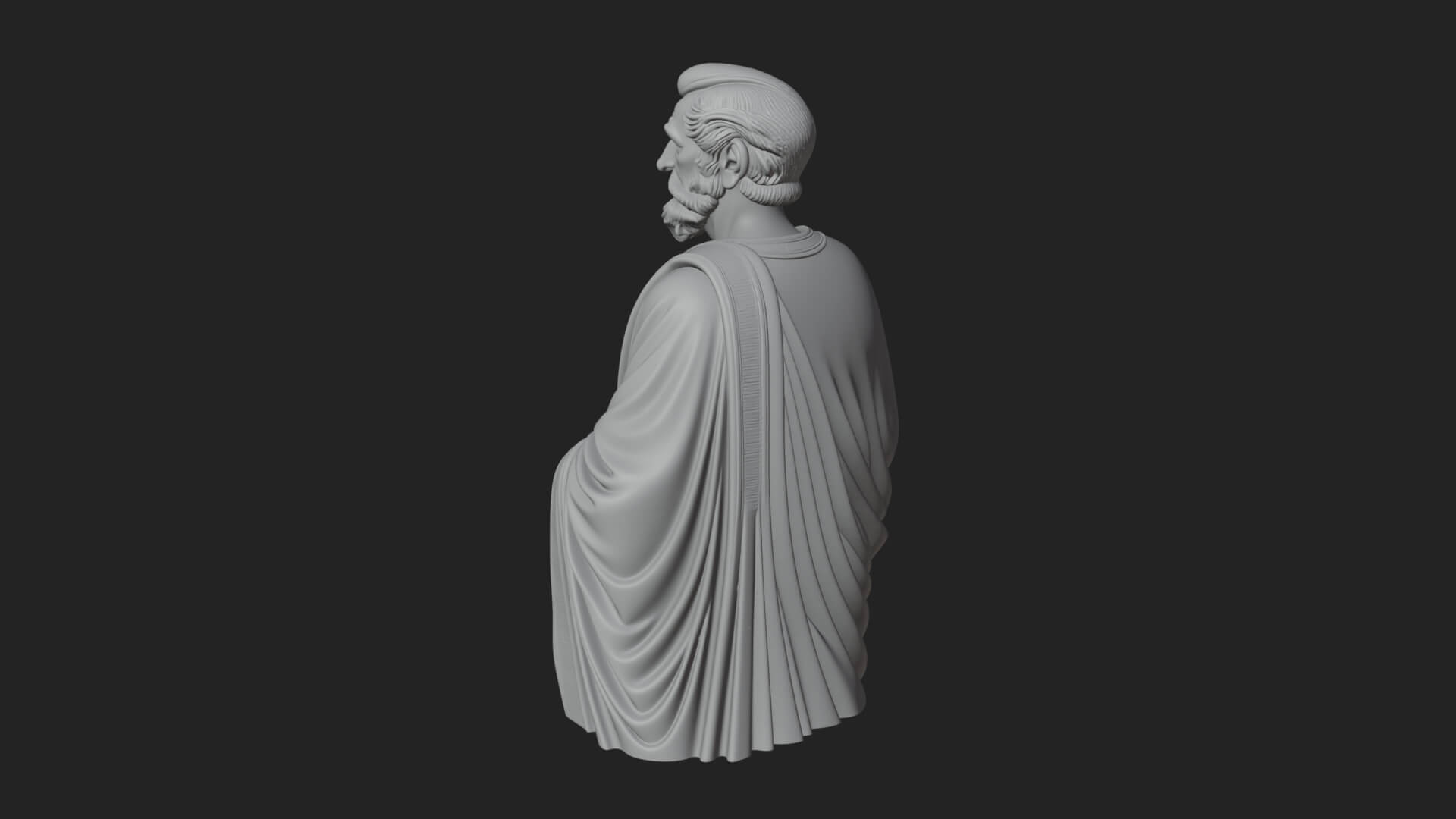 Draped Sage Elder Bust Design 1 3D Print Model 3D Model