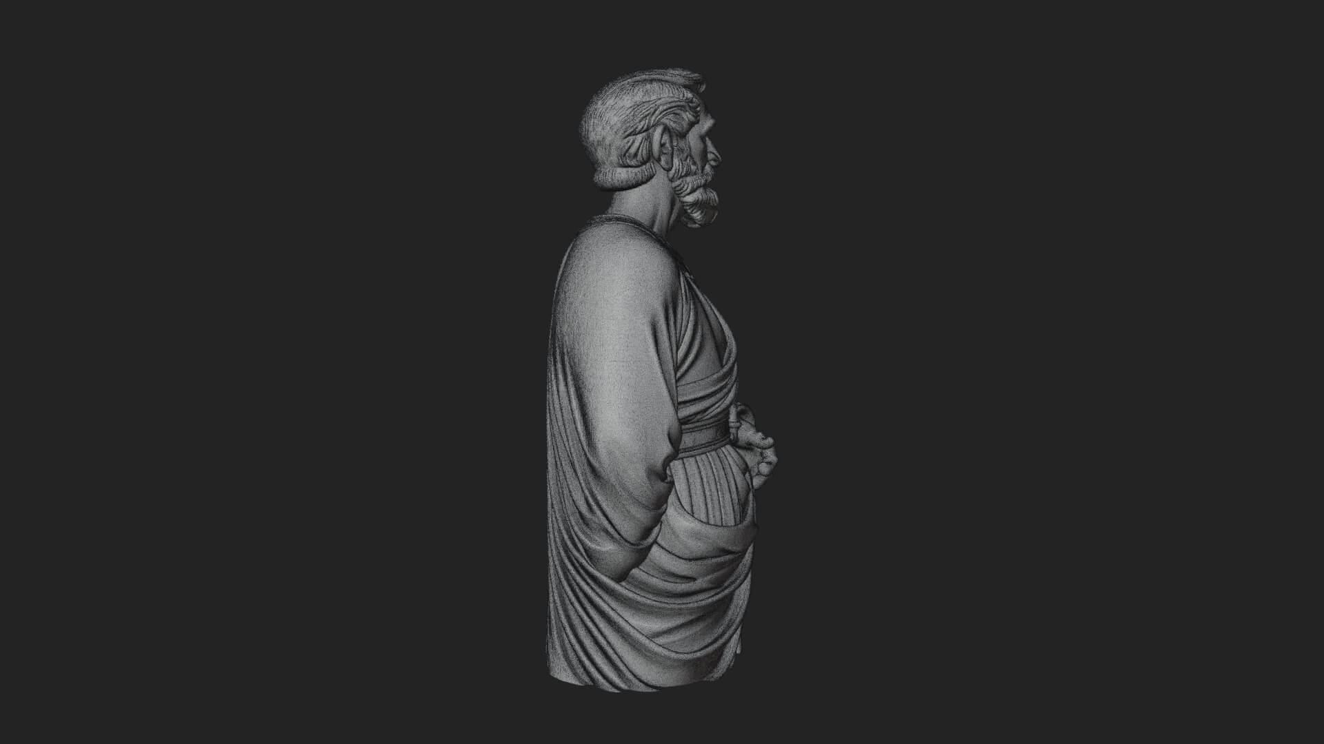 Draped Sage Elder Bust Design 1 3D Print Model 3D Model