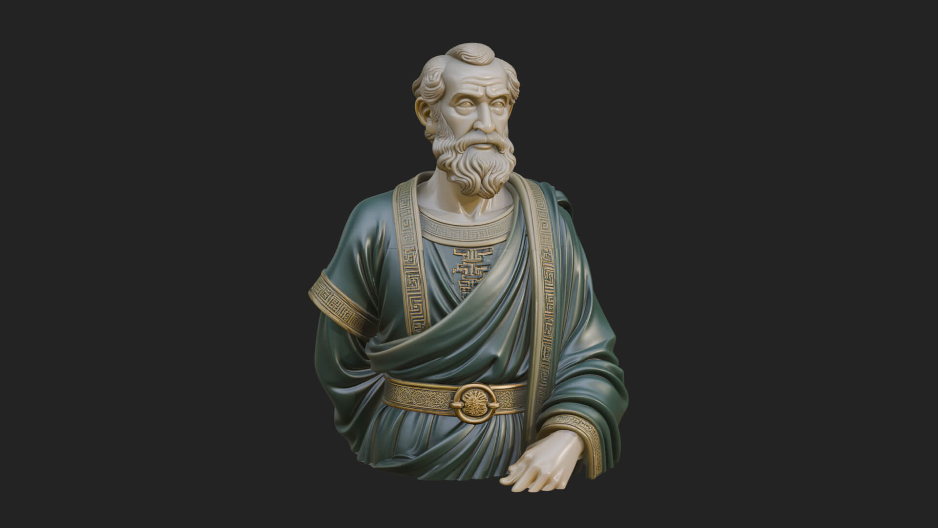 Draped Sage Elder Bust Design 2 3D Print Model 3D Model