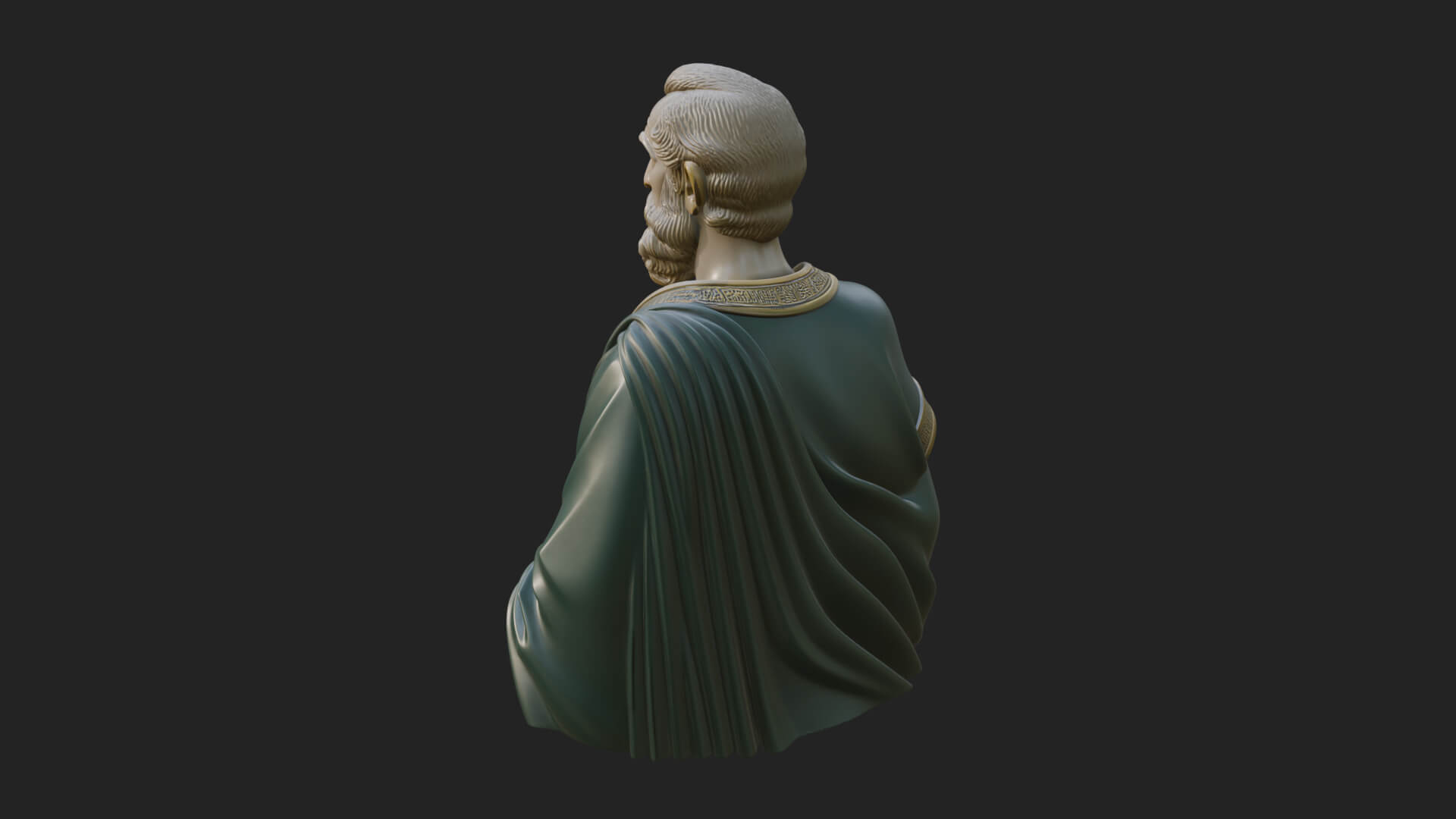Draped Sage Elder Bust Design 2 3D Print Model 3D Model