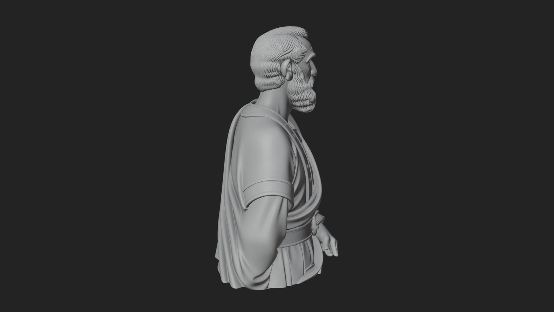 Draped Sage Elder Bust Design 2 3D Print Model 3D Model