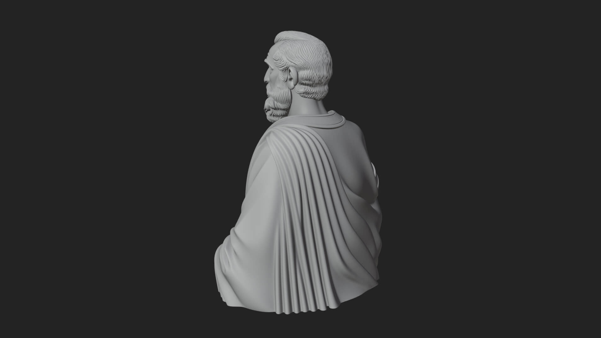 Draped Sage Elder Bust Design 2 3D Print Model 3D Model