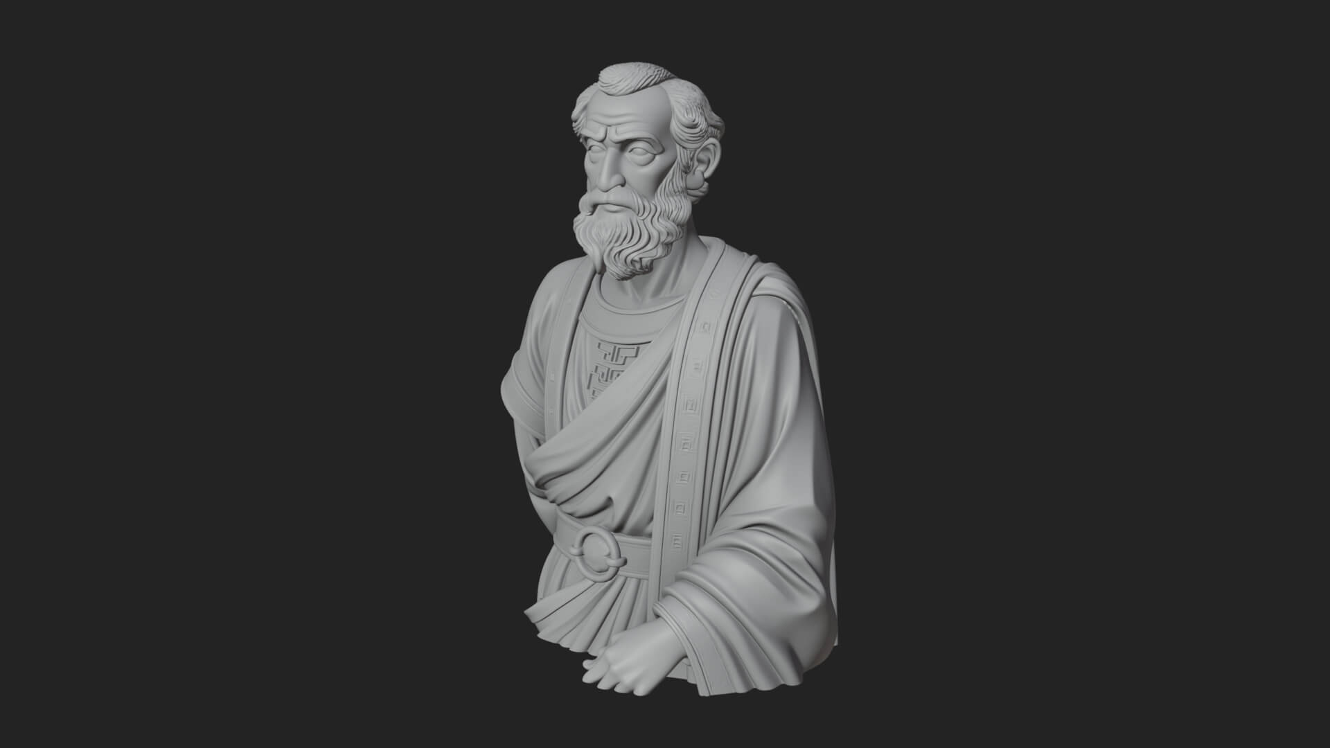 Draped Sage Elder Bust Design 2 3D Print Model 3D Model