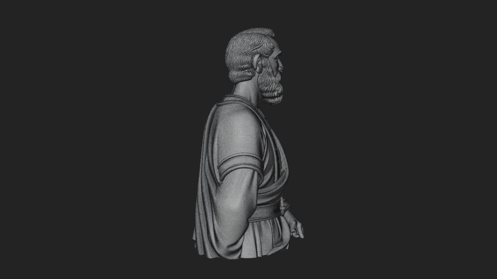 Draped Sage Elder Bust Design 2 3D Print Model 3D Model