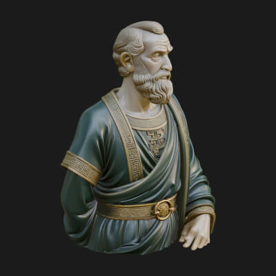 Draped Sage Elder Bust Design 2 3D Print Model