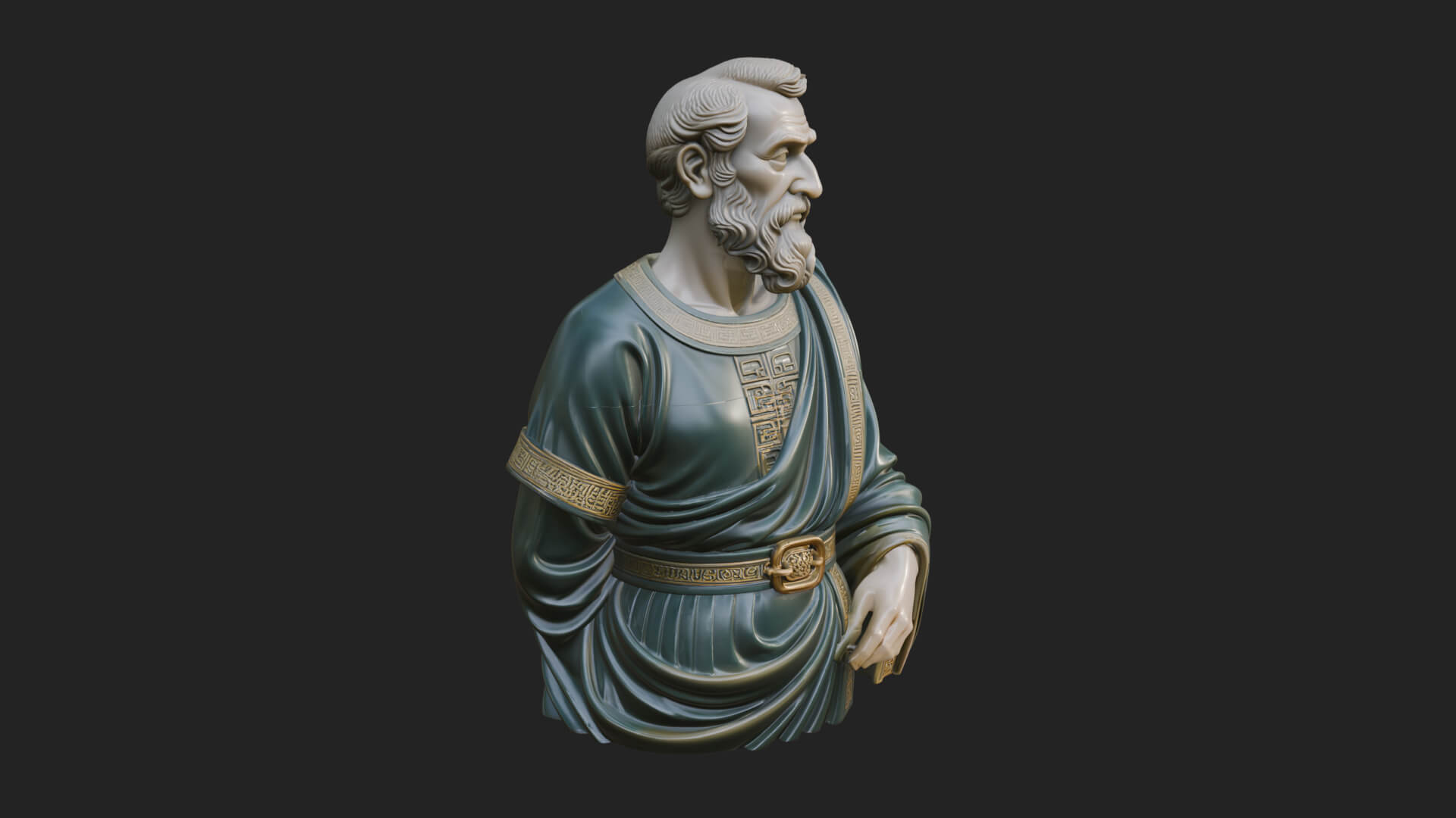 Draped Sage Elder Bust Design 3 3D Print Model 3D Model