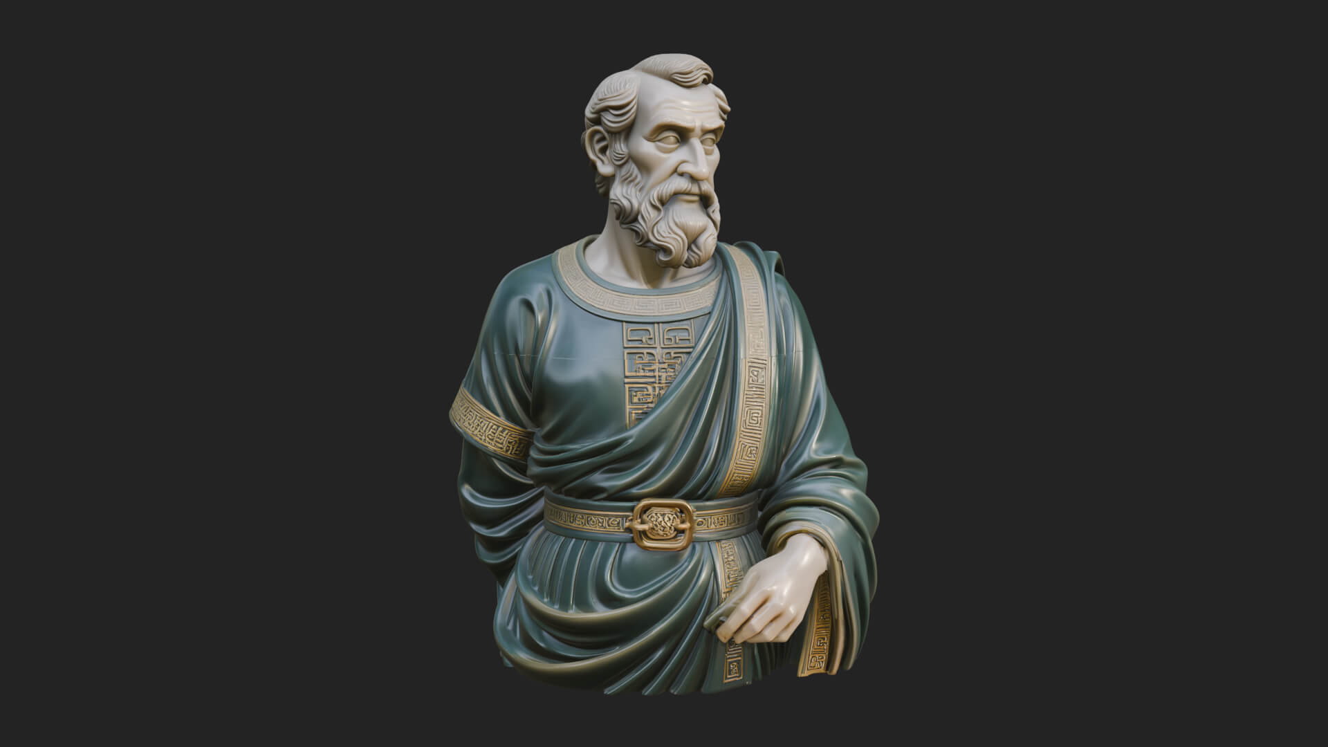 Draped Sage Elder Bust Design 3 3D Print Model 3D Model