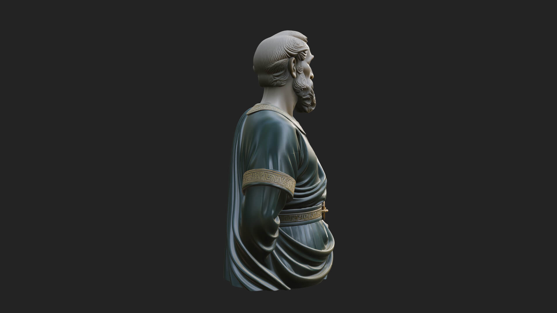 Draped Sage Elder Bust Design 3 3D Print Model 3D Model