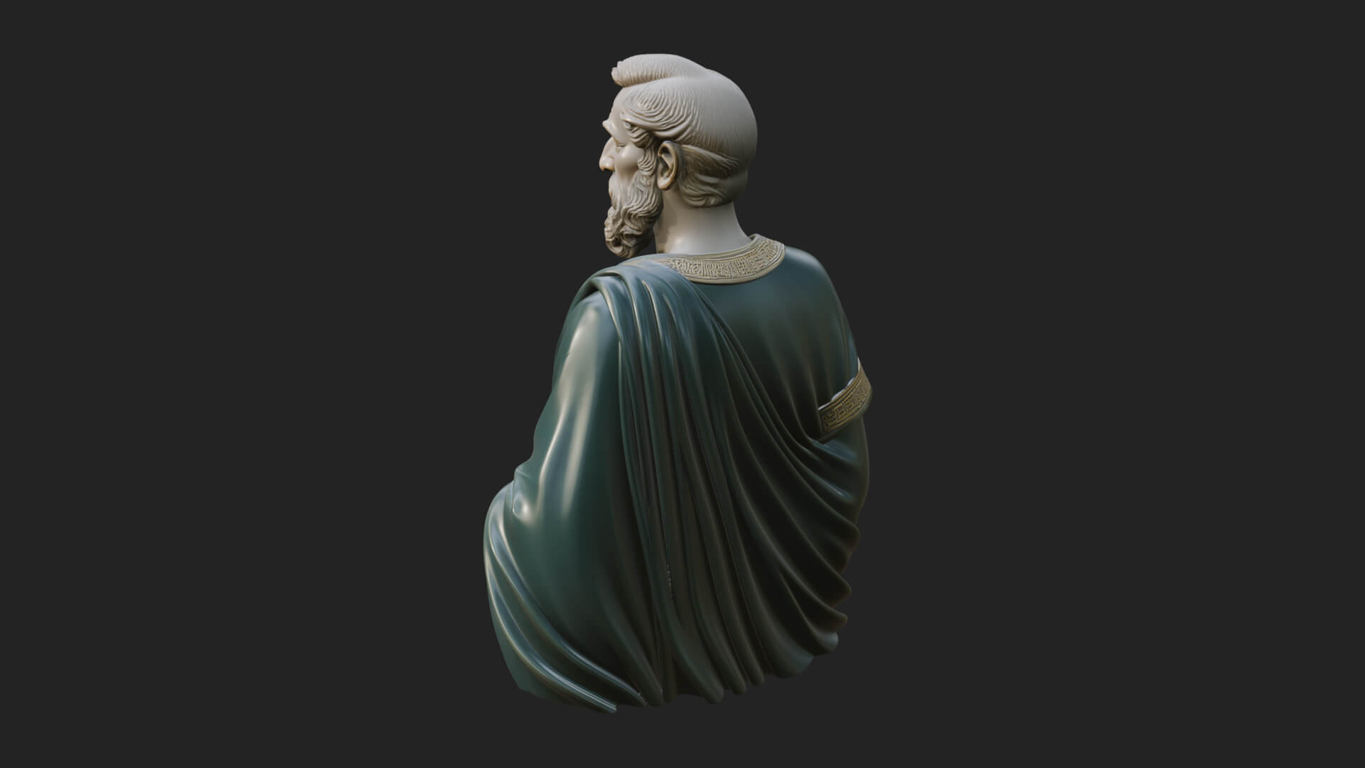 Draped Sage Elder Bust Design 3 3D Print Model 3D Model