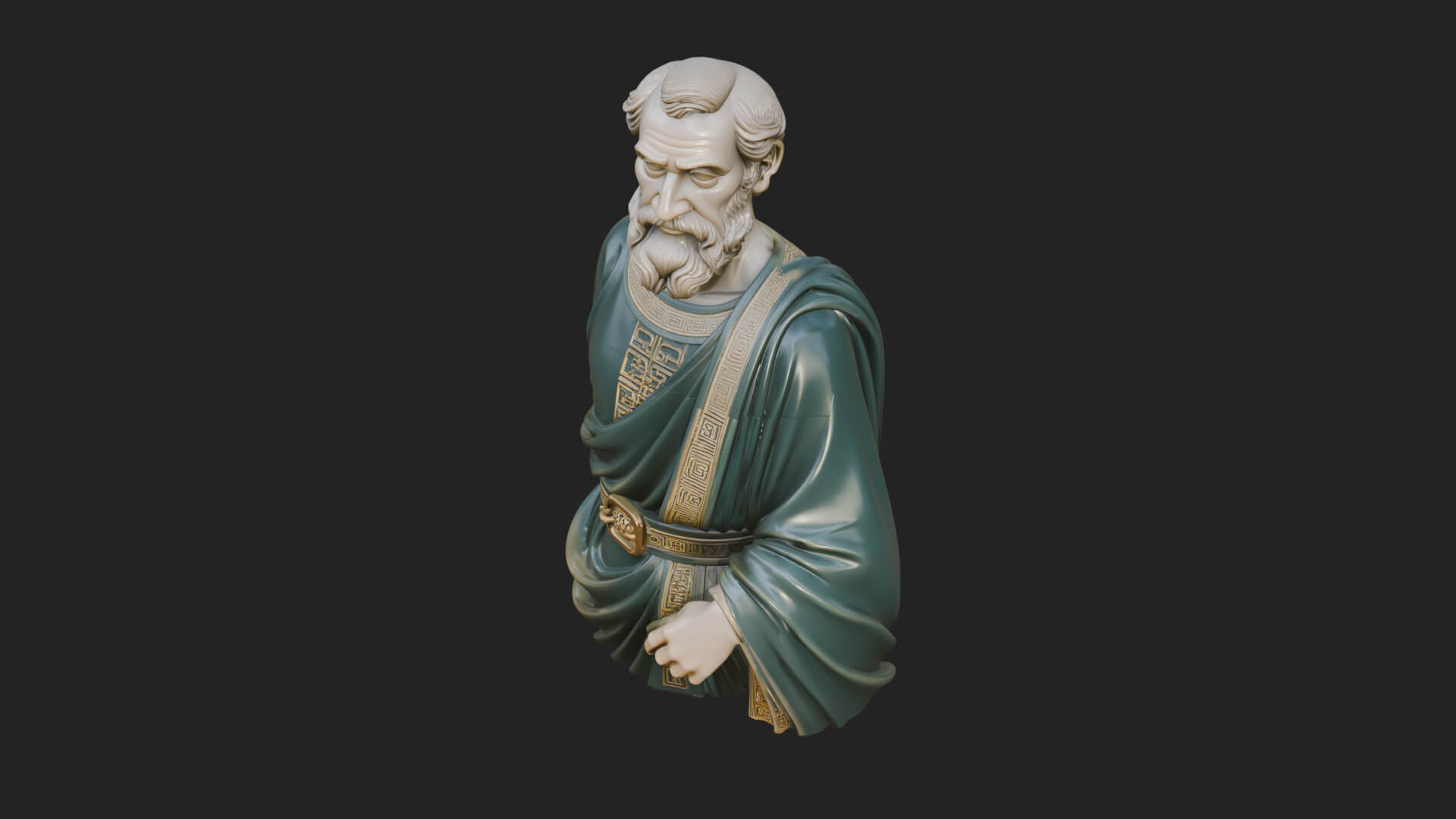 Draped Sage Elder Bust Design 3 3D Print Model 3D Model
