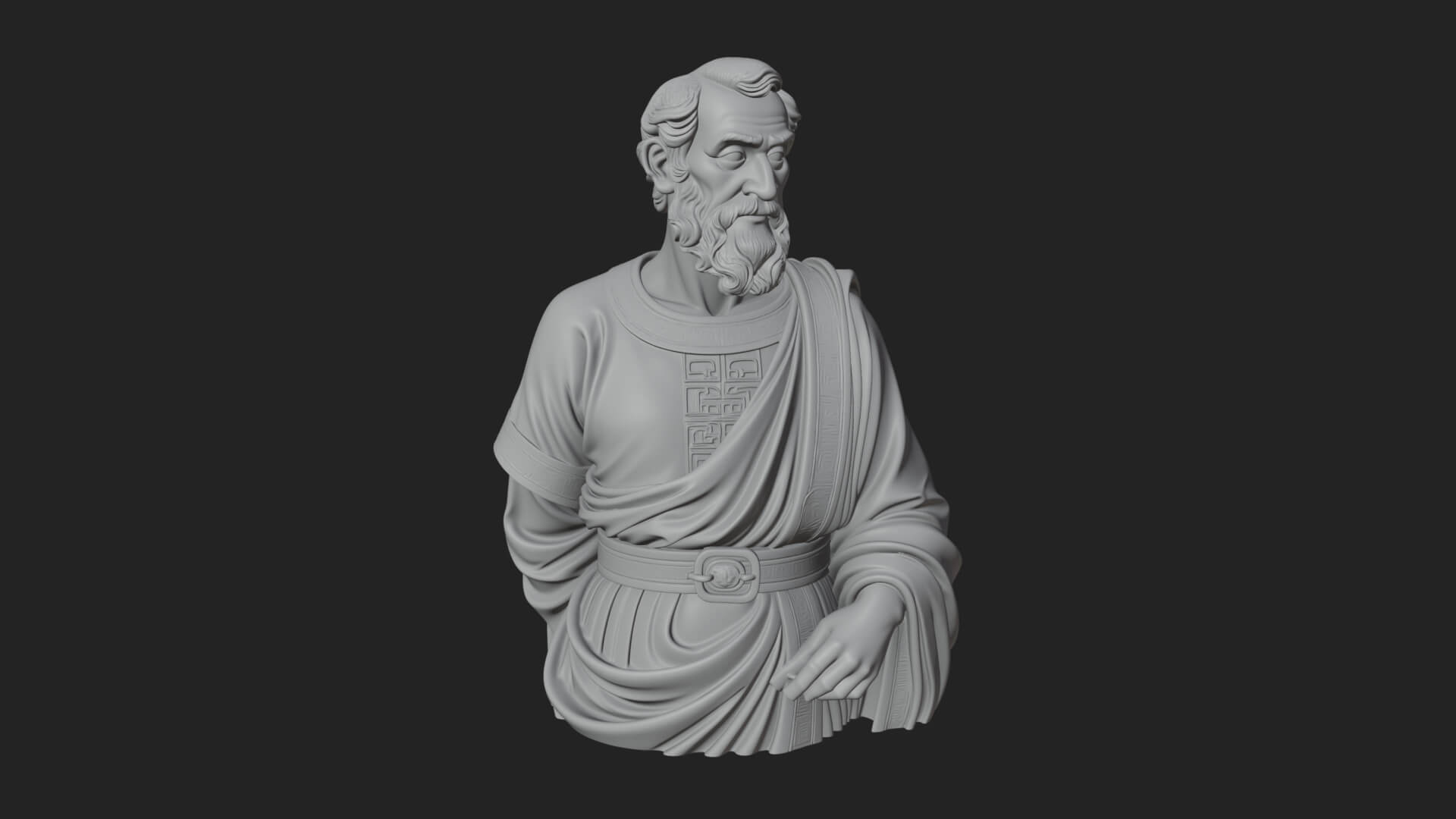 Draped Sage Elder Bust Design 3 3D Print Model 3D Model