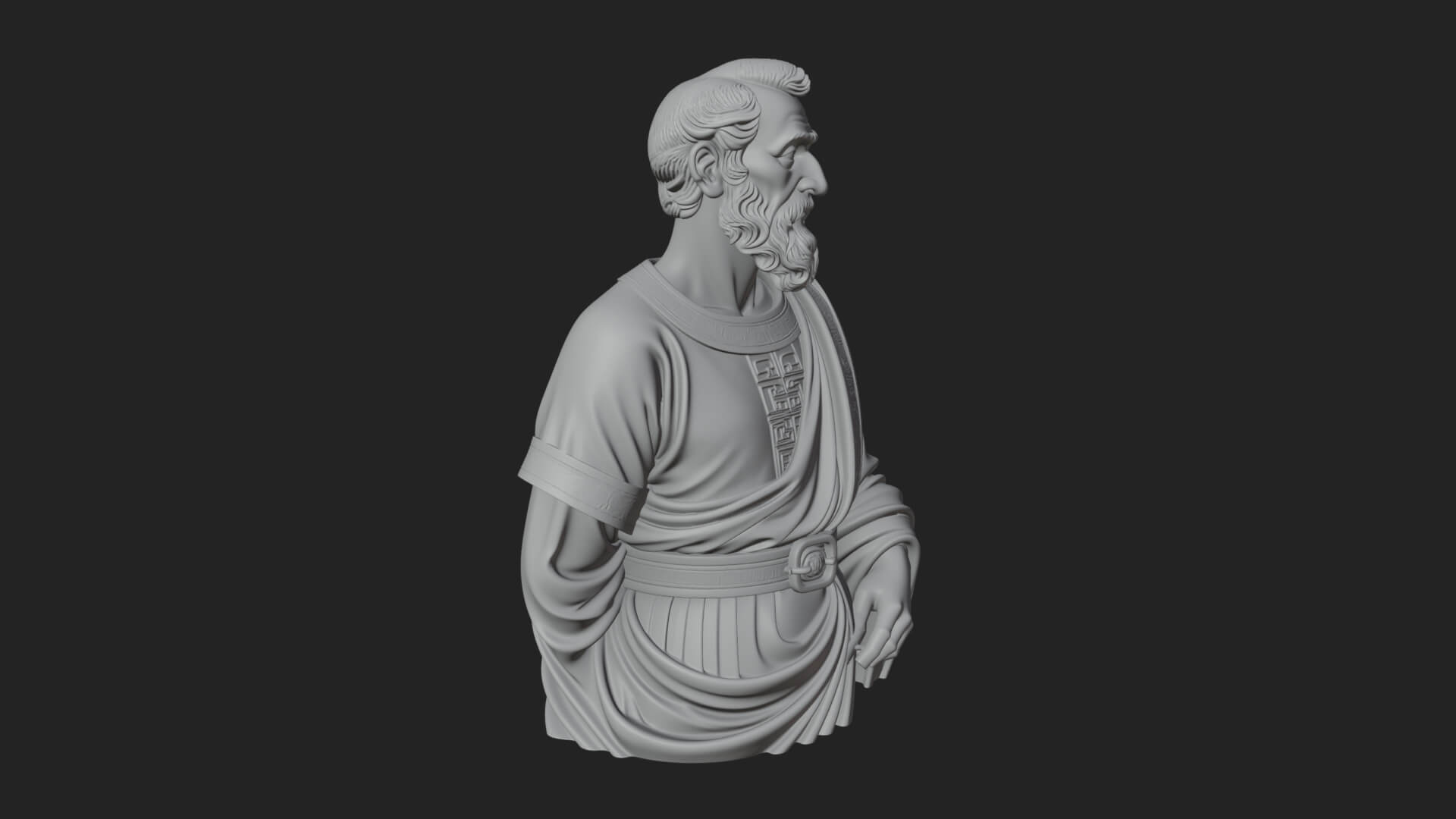 Draped Sage Elder Bust Design 3 3D Print Model 3D Model