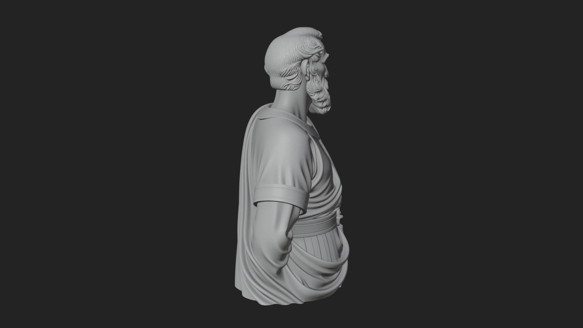 Draped Sage Elder Bust Design 3 3D Print Model 3D Model