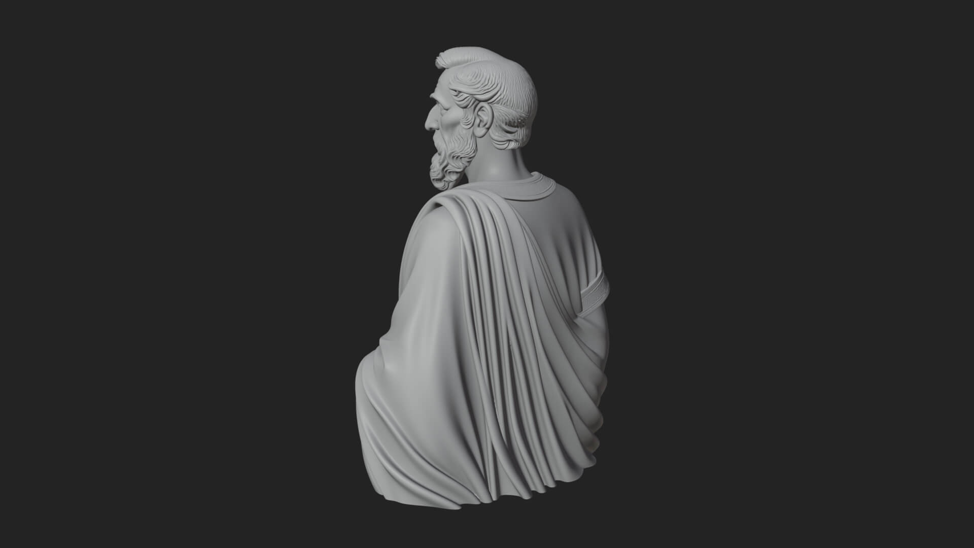 Draped Sage Elder Bust Design 3 3D Print Model 3D Model