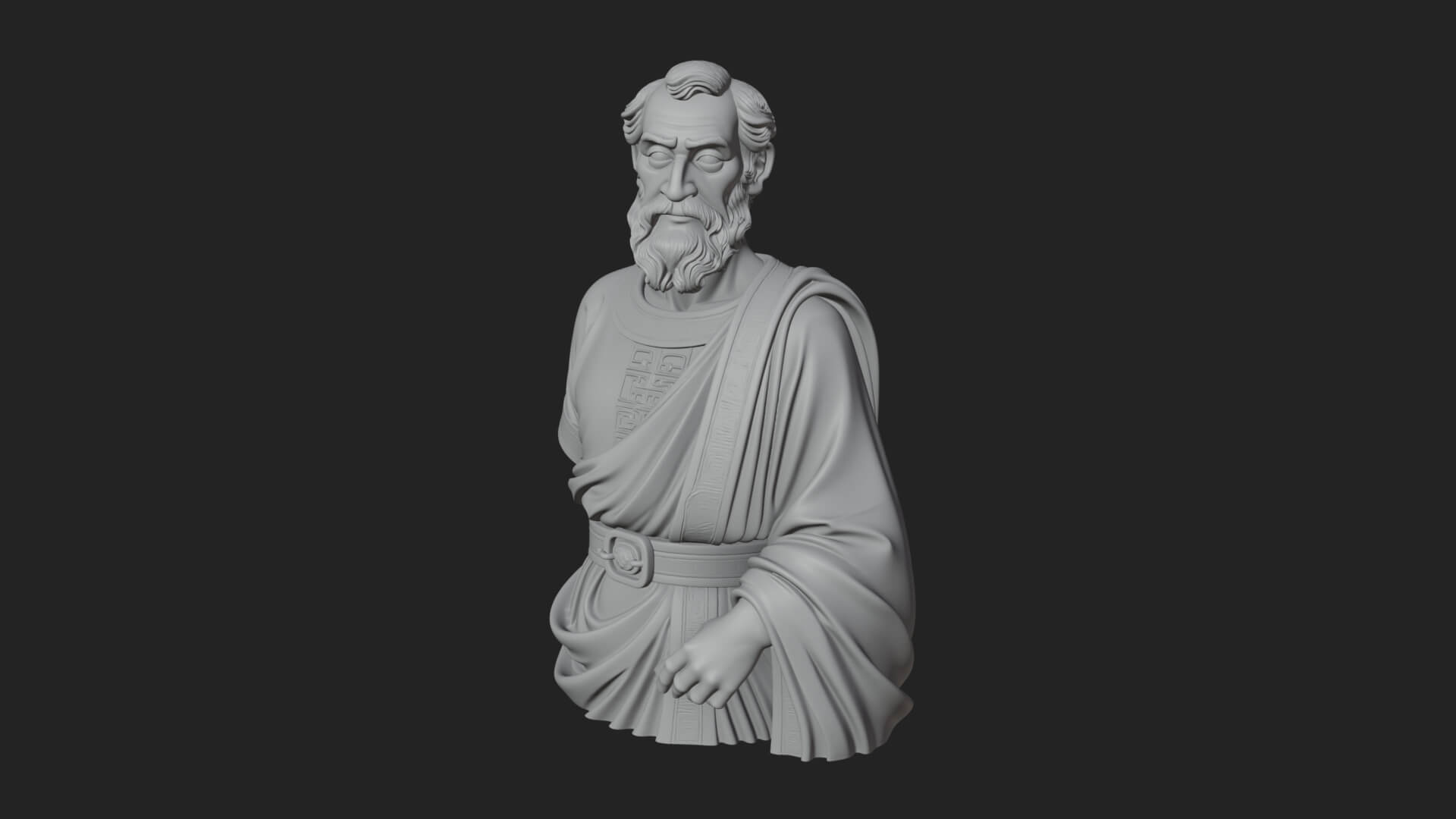 Draped Sage Elder Bust Design 3 3D Print Model 3D Model