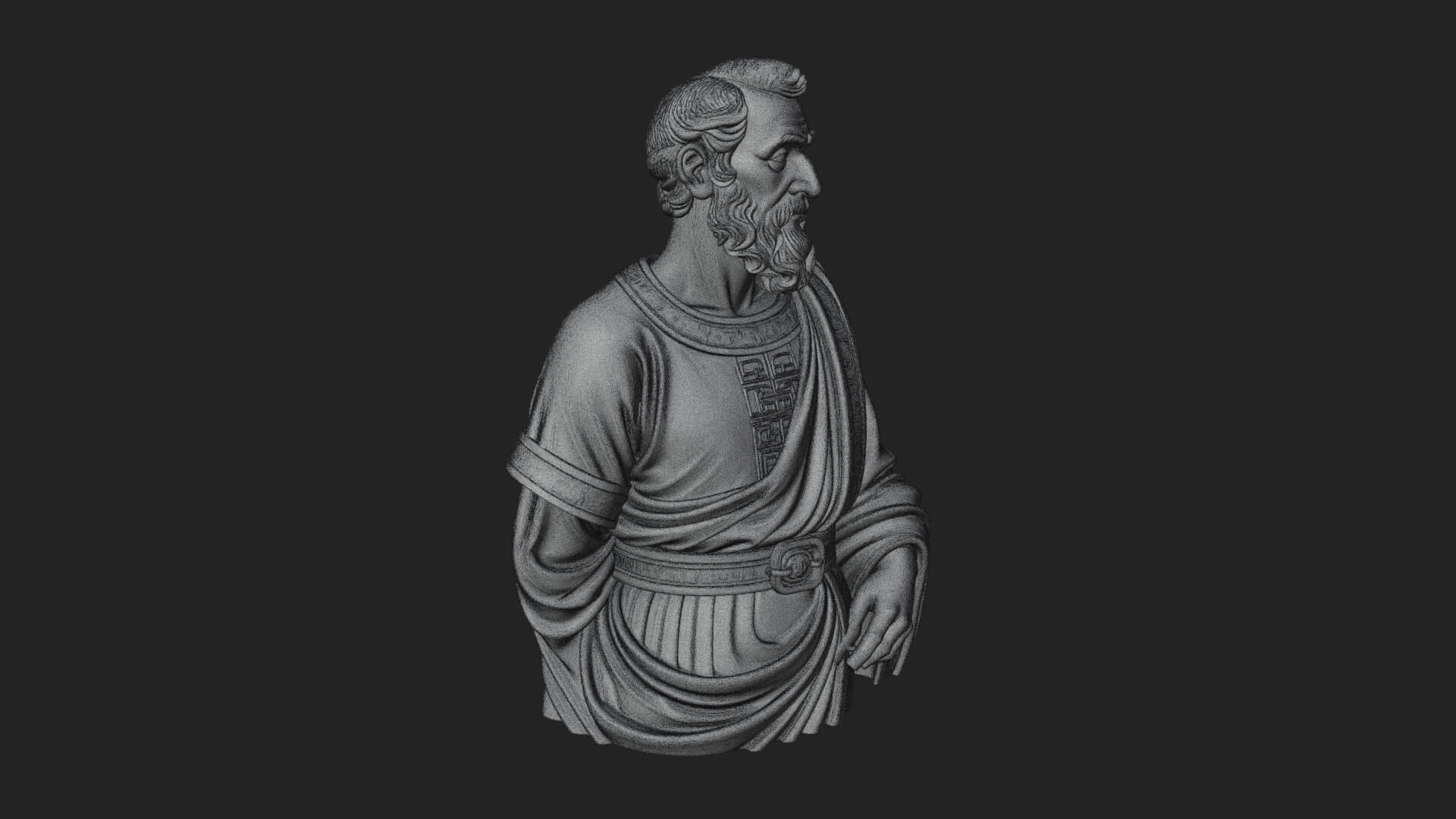 Draped Sage Elder Bust Design 3 3D Print Model 3D Model