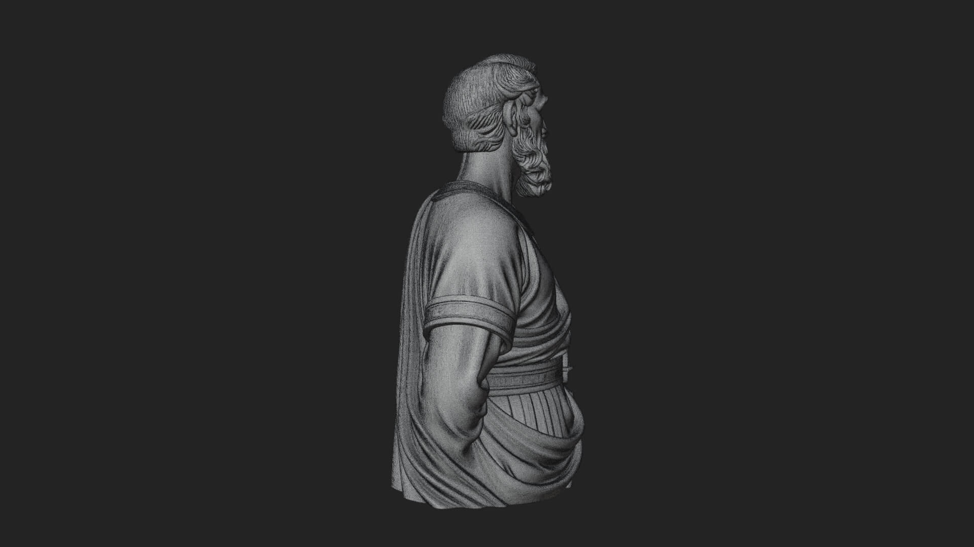 Draped Sage Elder Bust Design 3 3D Print Model 3D Model