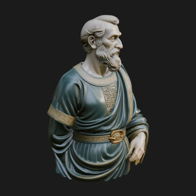 Draped Sage Elder Bust Design 3 3D Print Model