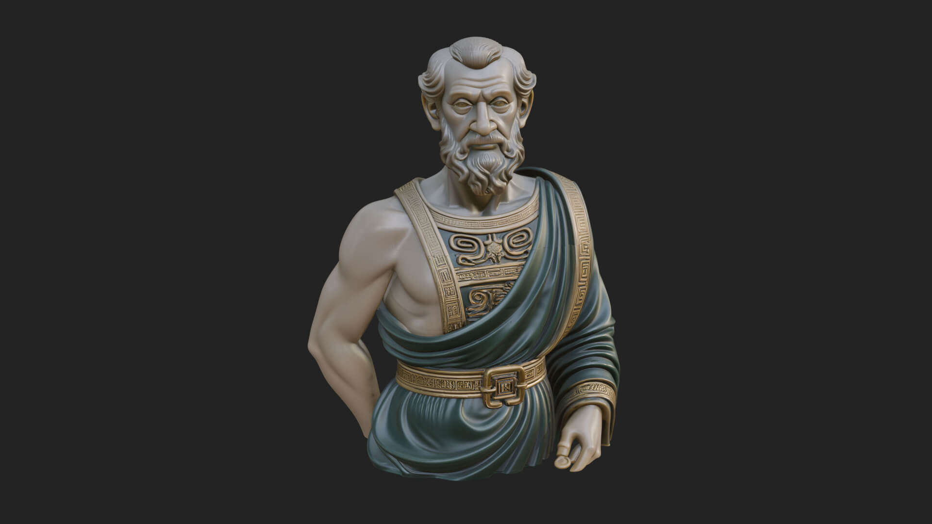 Draped Sage Elder Bust Design 4 3D Print Model 3D Model