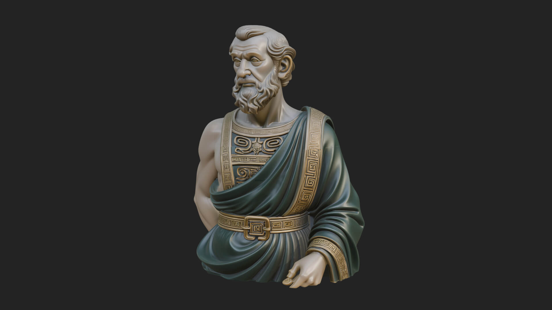 Draped Sage Elder Bust Design 4 3D Print Model 3D Model