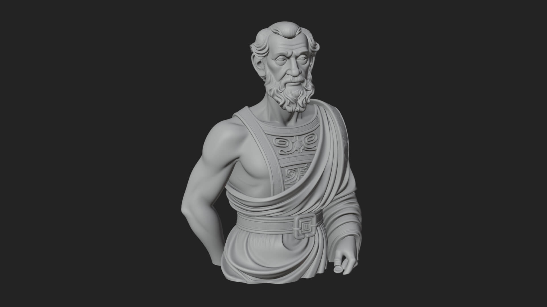 Draped Sage Elder Bust Design 4 3D Print Model 3D Model