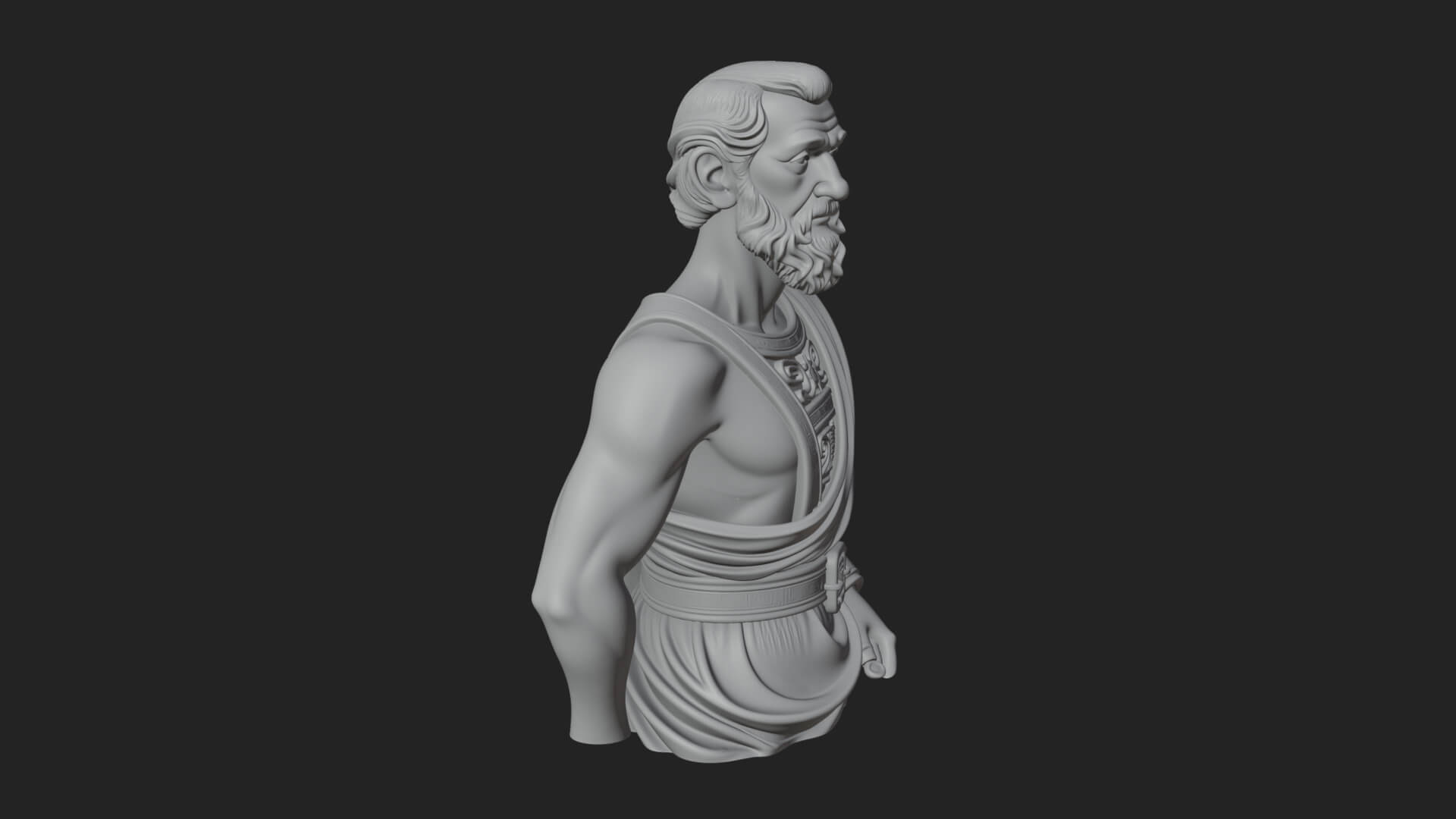 Draped Sage Elder Bust Design 4 3D Print Model 3D Model