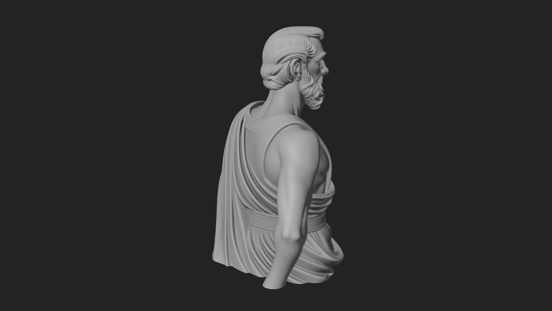 Draped Sage Elder Bust Design 4 3D Print Model 3D Model
