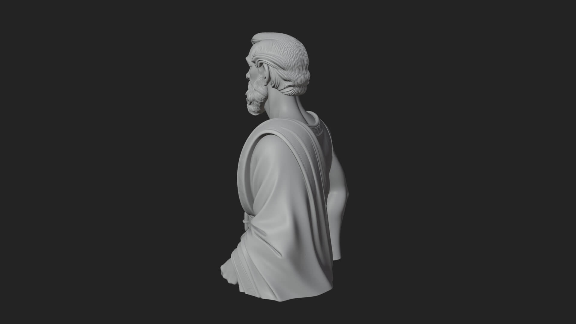 Draped Sage Elder Bust Design 4 3D Print Model 3D Model