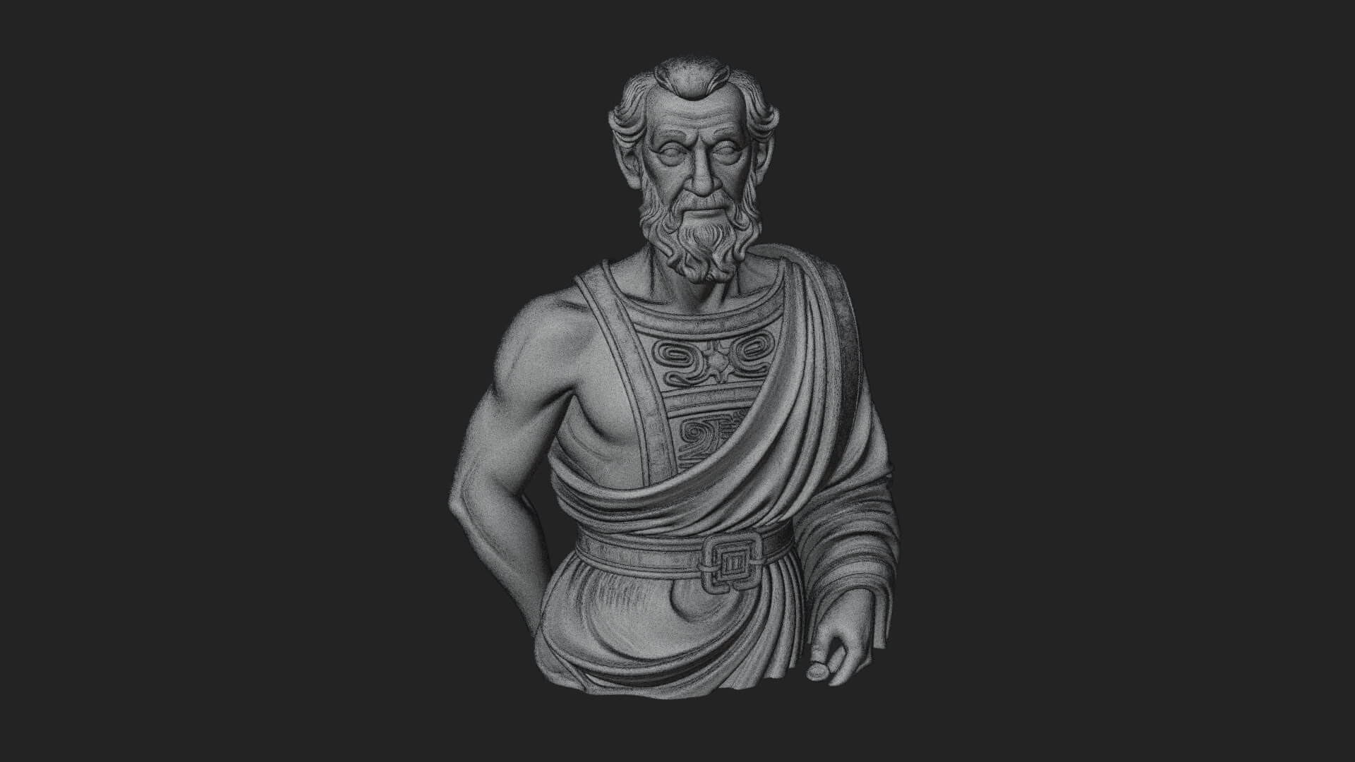 Draped Sage Elder Bust Design 4 3D Print Model 3D Model