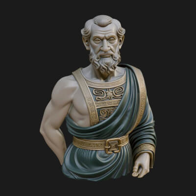 Draped Sage Elder Bust Design 4 3D Print Model