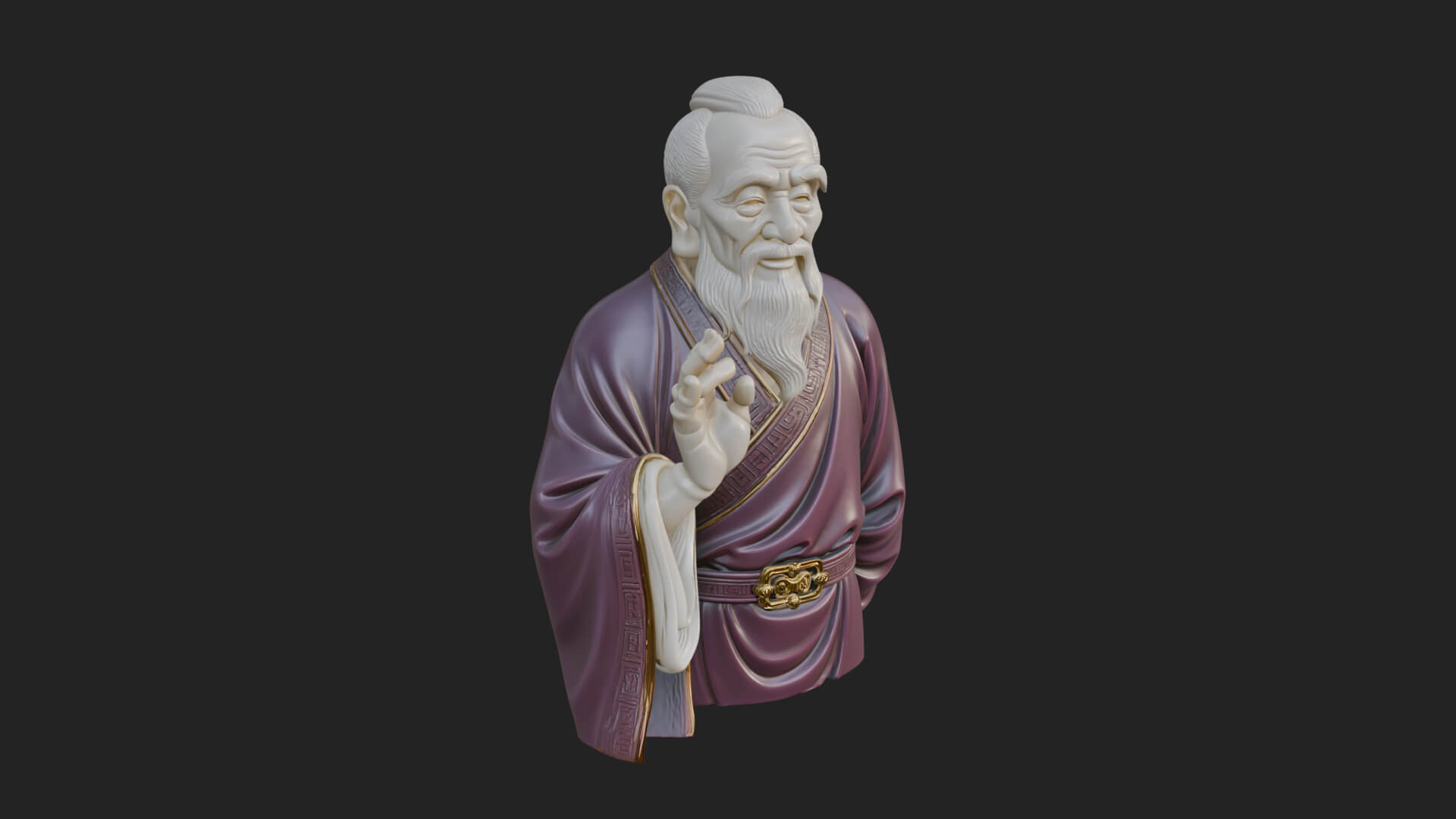 Draped Sage Elder Bust Design 5 3D Print Model 3D Model