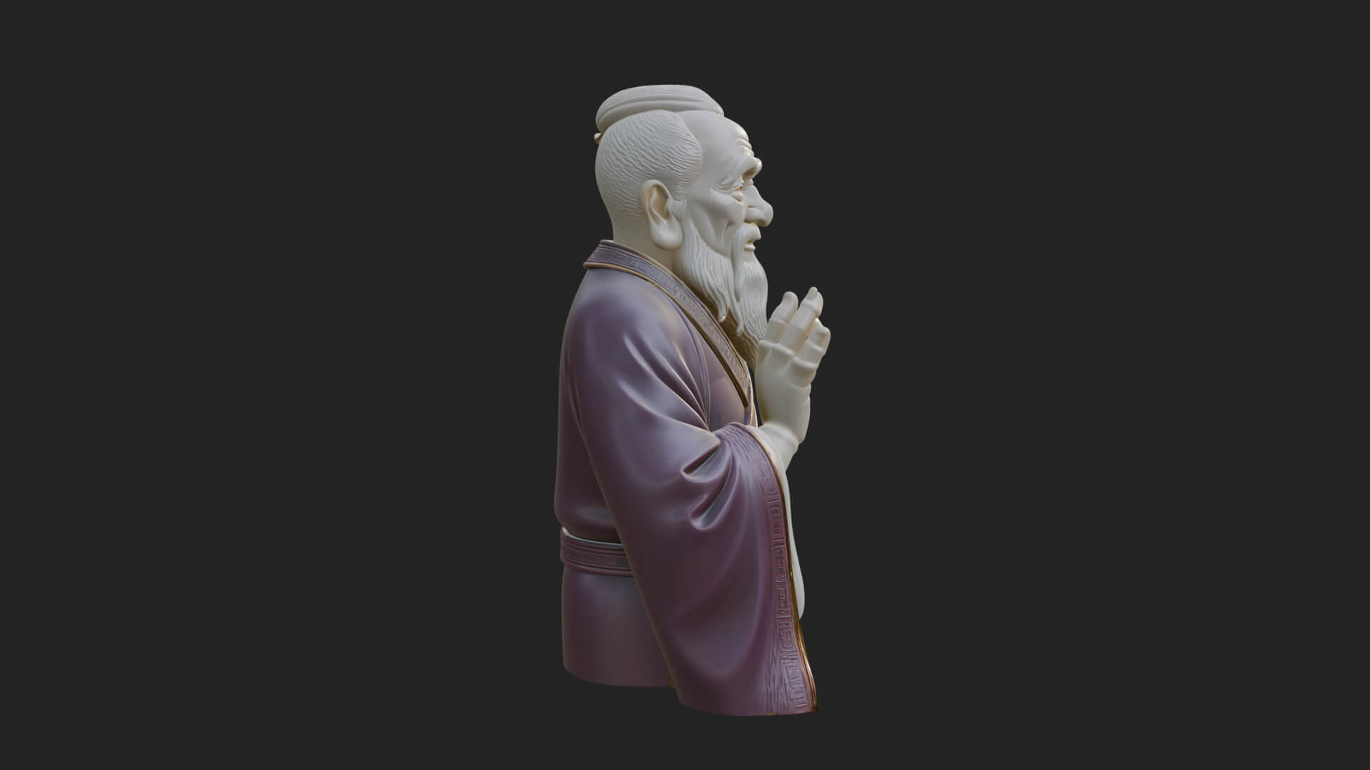 Draped Sage Elder Bust Design 5 3D Print Model 3D Model